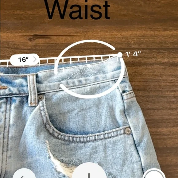 Billabong Blue Distressed Jean Shorts Cut-Off Style - Picture 10 of 10